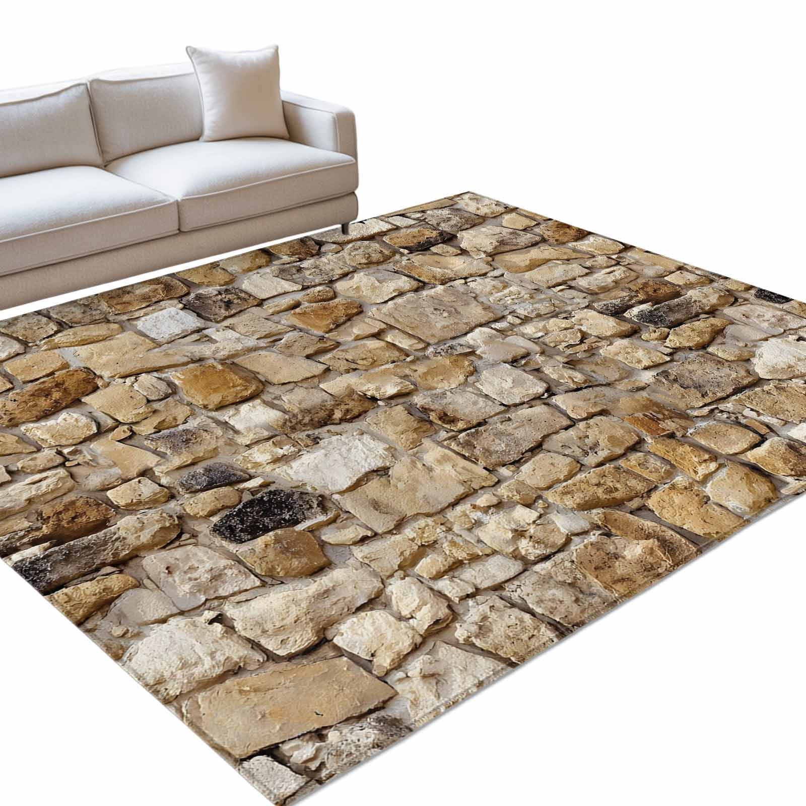 Brick 4x6ft Non Slip Area Rug Abstract Multi Colored Brick Wall Photo ...