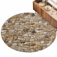 thumbnail image 1 of Brick 5ft Non Slip Round Area Rug Abstract Multi Colored Brick Wall Photo Washable&nbsp;Soft Area Rugs for Living Room, Indoor&nbsp;Circle Carpet for Bedroom Dining Room Kitchen, 1 of 9