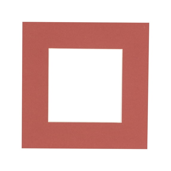 Brick Acid Free 7x7 Square Picture Frame Mat with White Core Bevel Cut for 5x5 Pictures - Fits 7x7