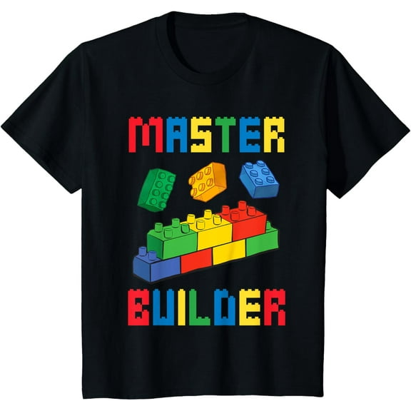 Brick Builder Funny Blocks Building Master Builder Toys Kids Boys T-Shirt