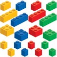 thumbnail image 1 of Brick Builders Blocks Wall Decal Stickers Pack, Set of 20 Blocks in 4 Colors - Removable, Reusable, Respositionable (Small, Multi), 1 of 4