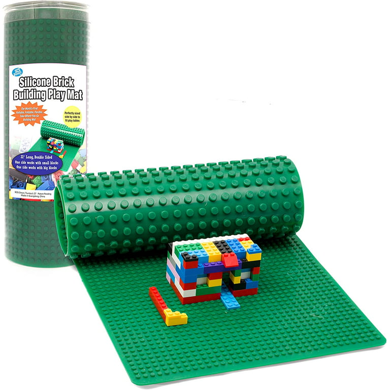 Brick Building Play Mat by SCS - Rollable, 2-Sided Silicone Playmat - 32  Long for Activity Tables (Patent Pending) 