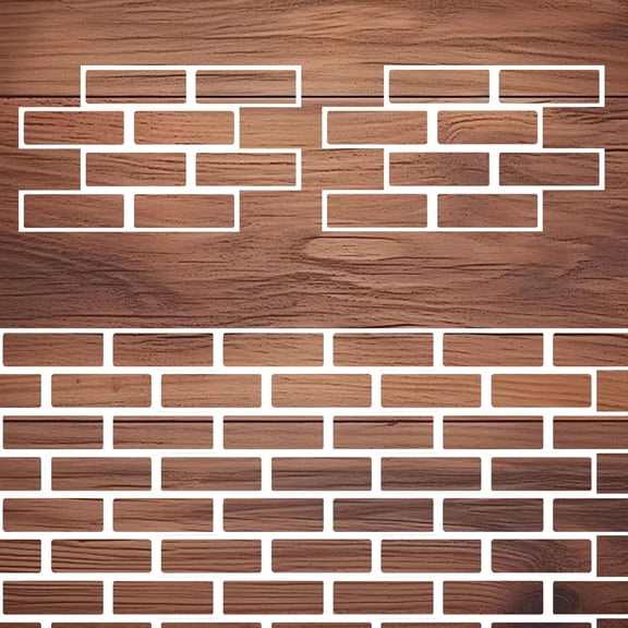 Brick & Butterfly Wall Stencil - Reusable Plastic Template for Painting on Wood, Floors & Tiles - DIY Craft & Home Decor