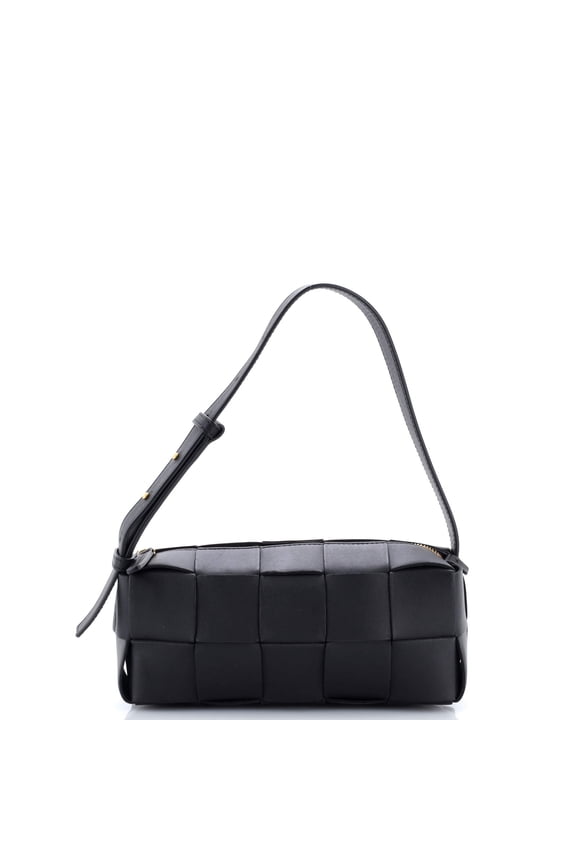 Pre-Owned Brick Cassette Shoulder Bag Maxi Intrecciato Leather Small By Rebag