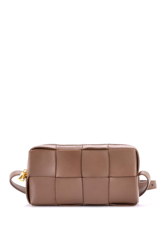 Pre-Owned Brick Cassette Shoulder Bag Maxi Intrecciato Leather Small By Rebag