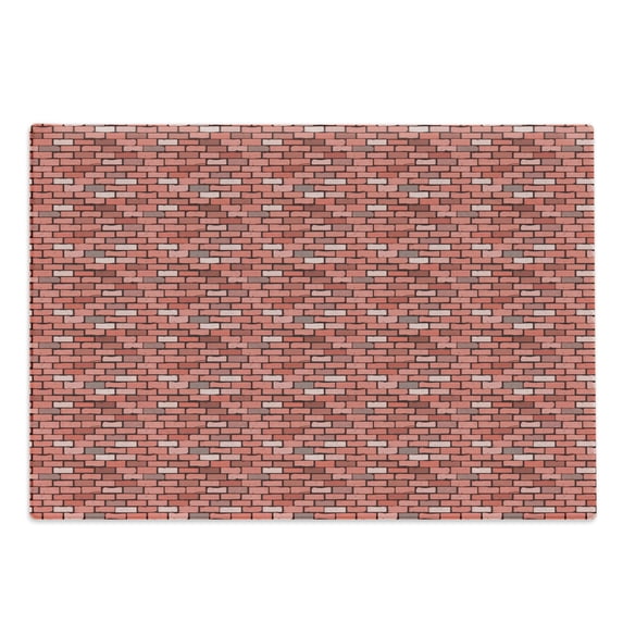 Brick Cutting Board, Cartoon Style Blocks Rectangular Street Wall Rustic Art, Decorative Tempered Glass Cutting and Serving Board, in 3 Sizes, by Ambesonne