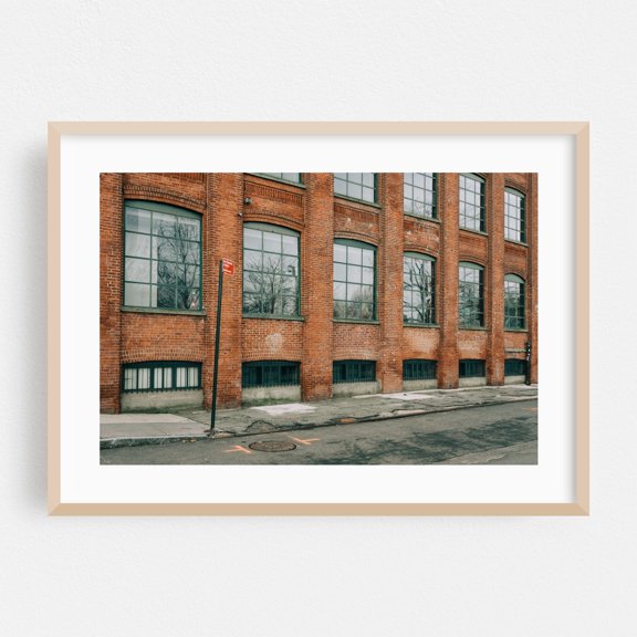 Brick, DUMBO 01 - Brooklyn New York Photography Oak Framed Wall Art Print 12 x 18 inches