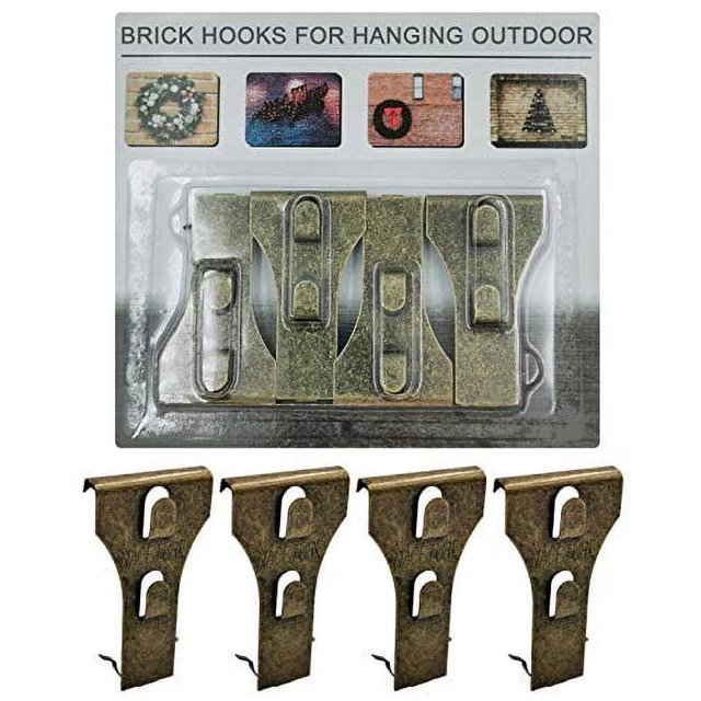 Brick Hook Clips (4 Pcs) Hang on Outdoor and Indoor 2.83" x 1.5