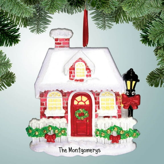 Brick House with Lamp Post - Personalized Ornament - New Home - Perfect Stocking Stuffer - Great Gift Ideas