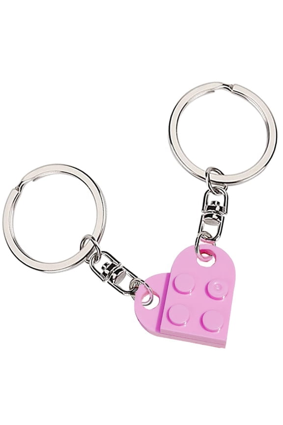 Brick Keychain Best Friend Keychain for Friendship Couple Boyfriend Girlfriend, Heart Keychain Set