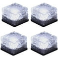 thumbnail image 1 of Qishi Brick Light Solar Ice Light Ice Cube Lights Buried Light Paver for Garden Courtyard Pathway Patio Outdoor Decoration 4 Pack Cold White, 1 of 8