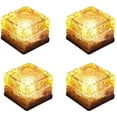 thumbnail image 1 of Qishi Brick Light Solar Ice Light Ice Cube Lights Buried Light Paver for Garden Courtyard Pathway Patio Outdoor Decoration 4 Pack Warm White, 1 of 8