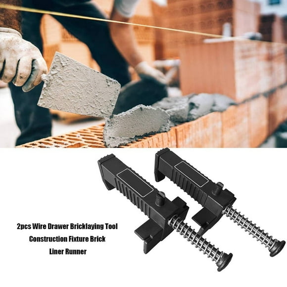 Brick Line Clamps 2-Pack - Professional Masonry Tools for Block Laying | Adjustable 9-12cm Plastic Line Holder with Non-Slip Pads for Contractors & DIY
