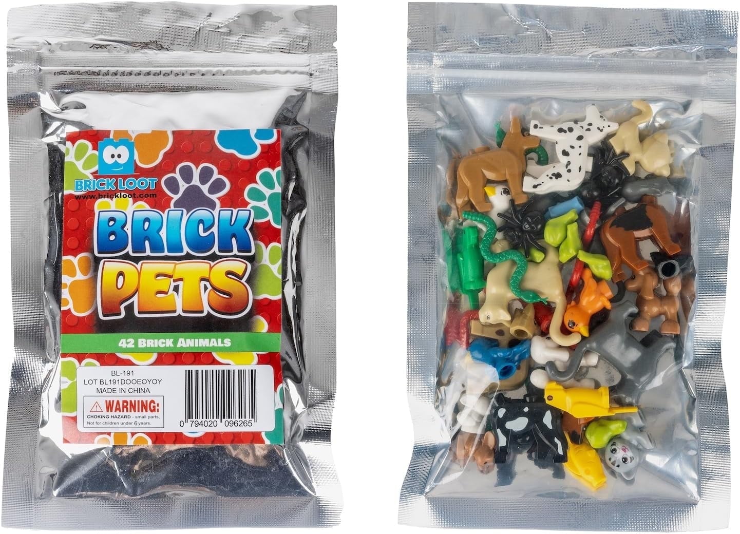 Brick Loot Miniature Animal Figures Set, 42-Piece Educational Playset ...