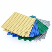 Classic Baseplates   5" x 5" 10-Pack Building Plates, Compatible with Major Brands, 16x16 Variety Base Plate for Creative Play, Durable Green,Grey,Blue Construction