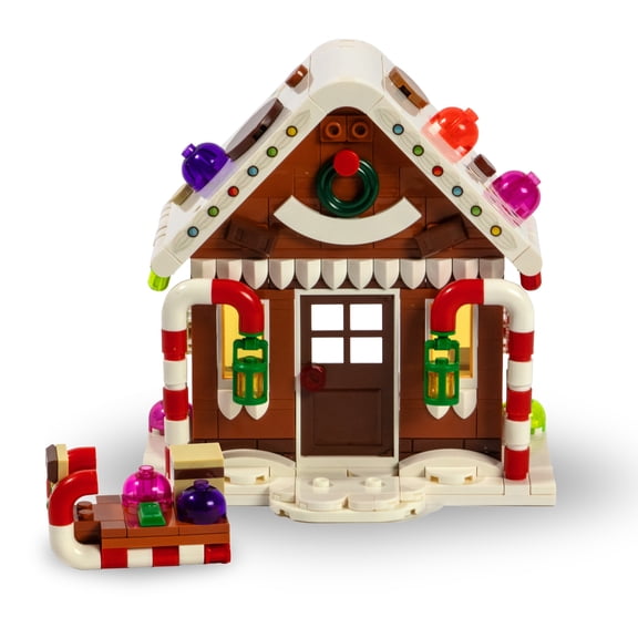 Brick Loot Gingerbread House & Sleigh Building Kit  Holiday Village Set Compatible with Major Brands  Interlocking Brick Christmas Playset for Kids & Collectors