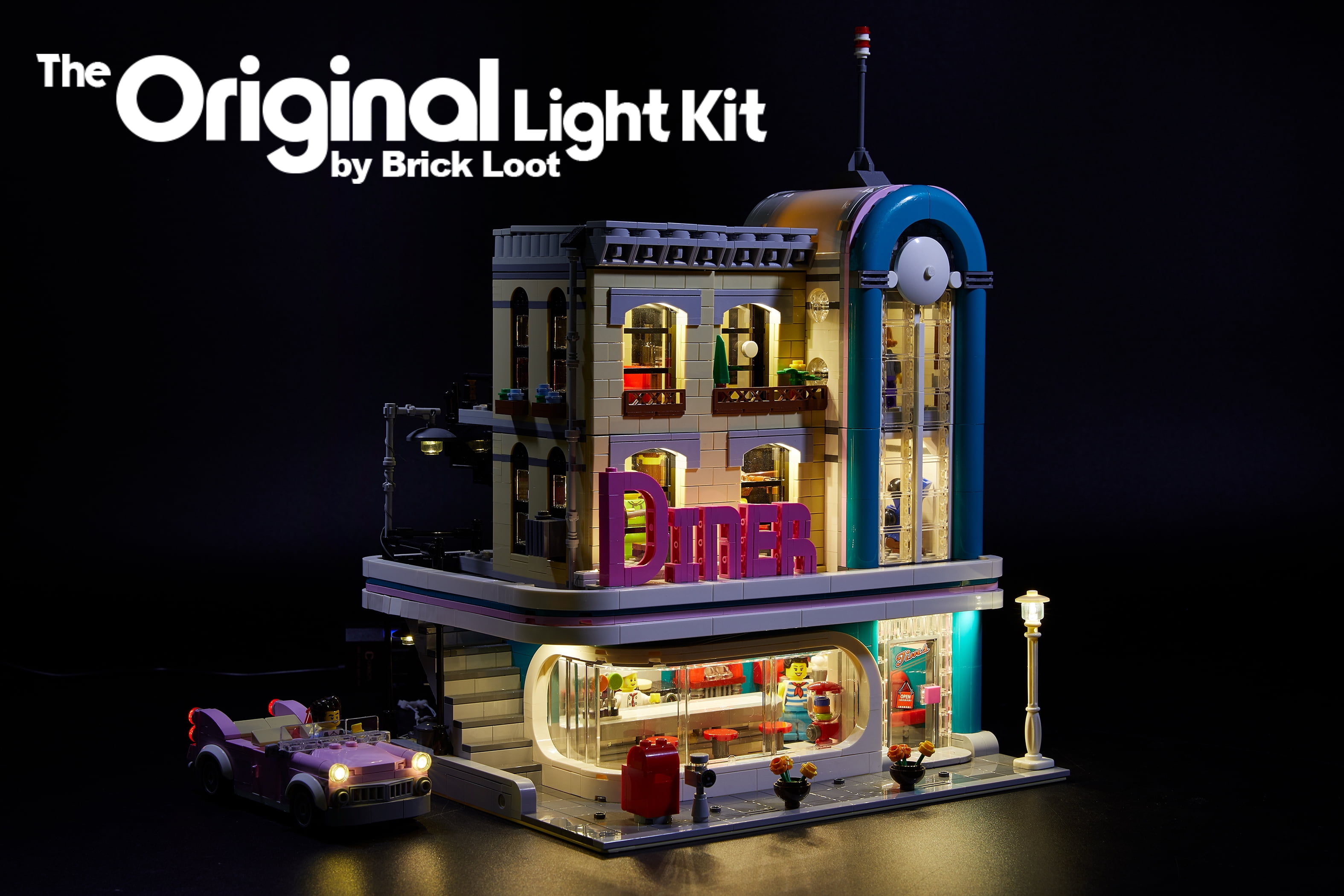 Brick Loot LED Lighting Kit for LEGO Downtown Diner 10260 LEGO set not included