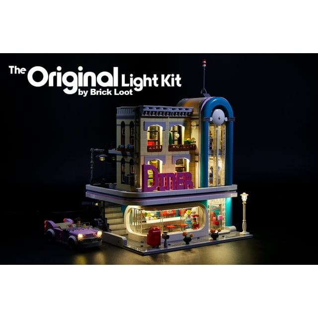 Brick Loot LED Lighting Kit for LEGO Downtown Diner 10260 (LEGO set not included)