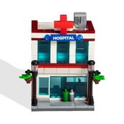Brick Loot Mini City Hospital Building Set, 235 Pieces, Modular City Medical Center Brick Toy, Compatible with Major Building Brick Brands, Ages 6+