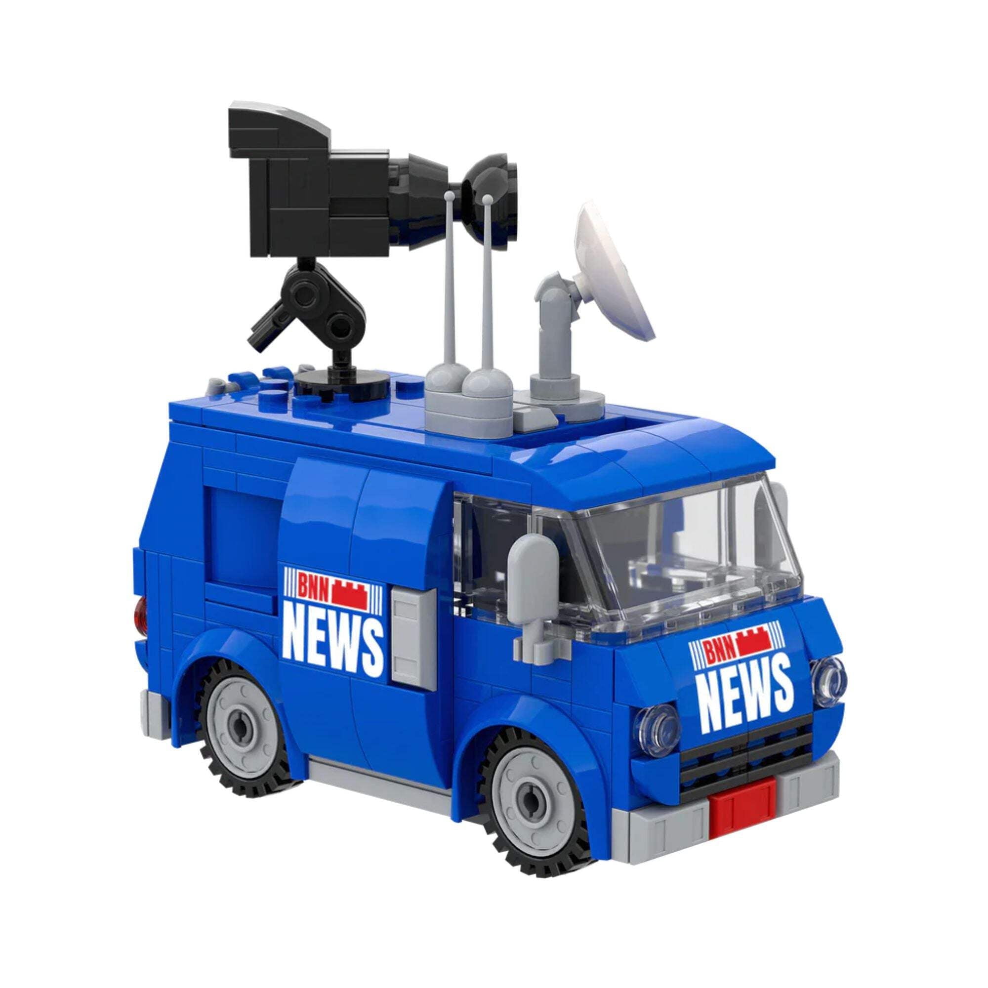 Brick Loot Brickin Nightly News Van Building Set, 234-Piece LEGO-Compatible Toy Blocks Kit, City Vehicle Playset for Kids Ages 6+