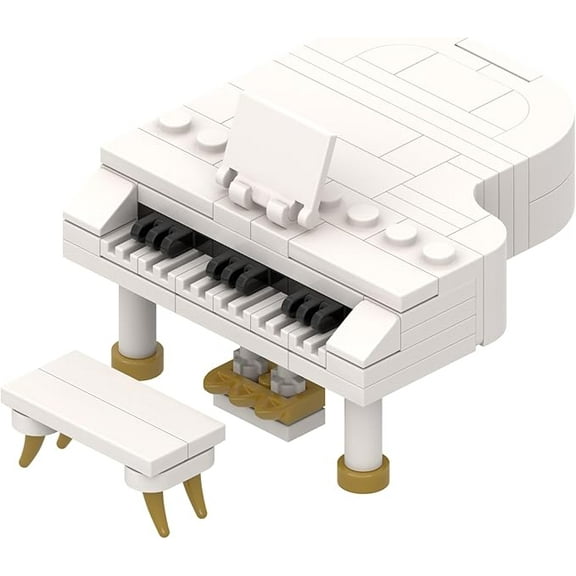 Brick Loot Mini Grand Piano Building Kit Display Micro-Instrument Compatible with LEGO Interlocking Brick Set for Kids & Adult Collectors