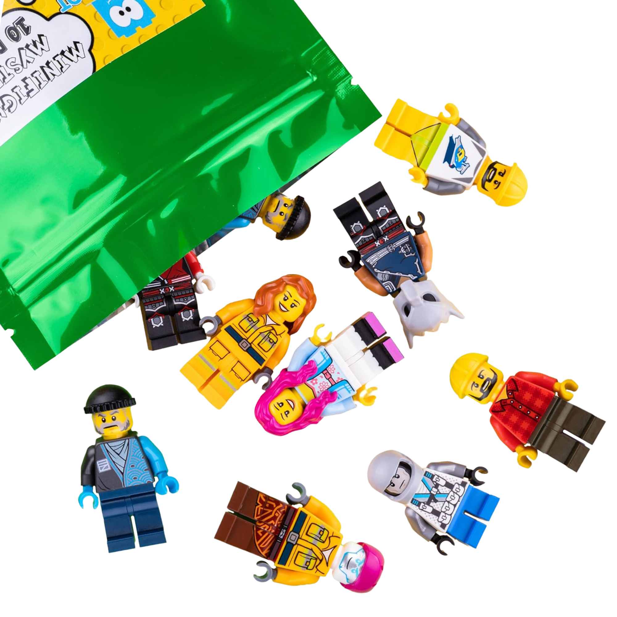 Brick Loot Random LEGO Minifigures Mystery 10-Pack Collectible Unique Characters