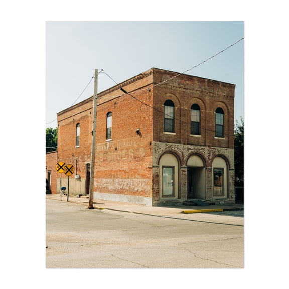 Brick, Mclean - McLean Illinois Photography Architecture Vintage Rustic Street Photography Cityscape Unframed Wall Art Print 6 x 8 inches