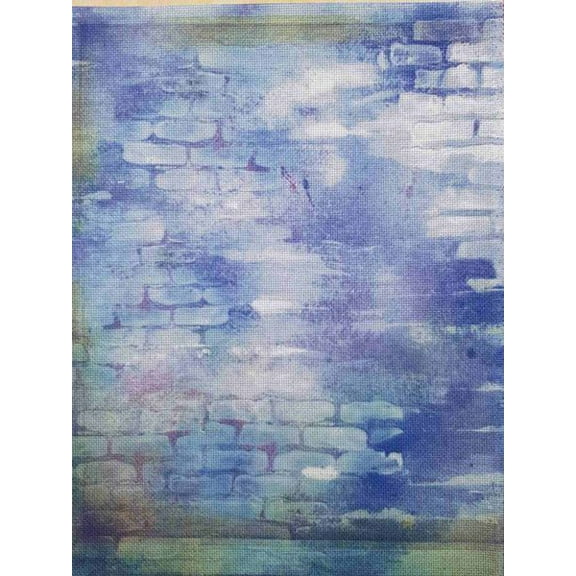 Brick Night Designer Printed AIDA Fabric. Canvas for embroidery with an applied background KF-1054A