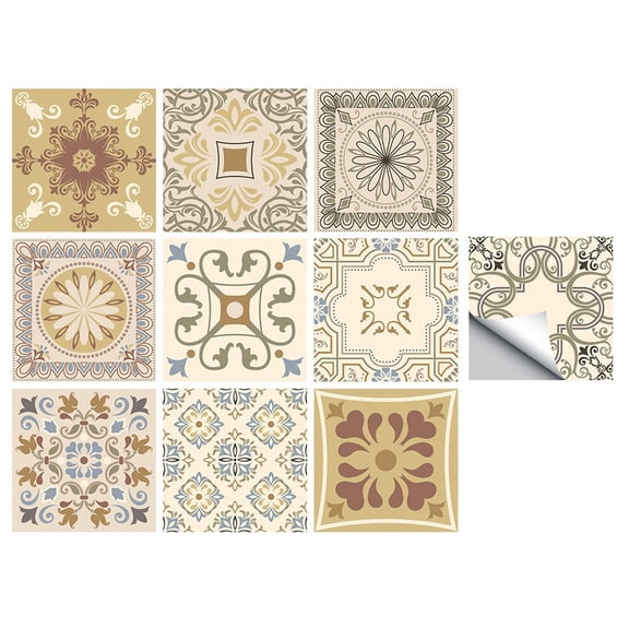 Brick Pattern Frosted PVC Floor & Wall Stickers for Kitchen, Bathroom, Desktop Renovation  15 cm x 15 cm, 10-Piece Set, Waterproof, Removable, No