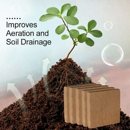Brick for Plants,Coco Coir Brick,Coco Coir for Plants,Organic Coconut Coir Pellets Soil for Planting,Cocopeat Bricks for Garden Soil,Potting Mix Indoor Outdoor Gardening,Compressed Coco Coir Soil,5pc