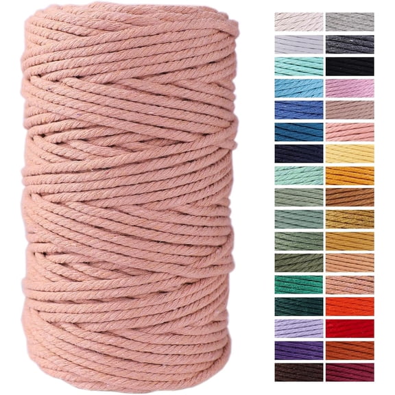Brick Red Macrame Cord, 4mm x 109Yards, Cotton Rope for Crafts, Wall Hangings, Plant Hangers