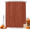 thumbnail image 1 of Brick Red Shower Curtain Set - 48" x 72" Washable Bathtub Curtain with 12 Hooks, Pure Color Stripes Linen Texture Modern Simple Waterproof Fabric Stall Shower Curtains for Bathroom/Bathtub Décor, 1 of 8