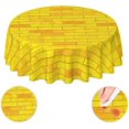 thumbnail image 1 of Brick Road Gold Yellow Waterproof Picnic Patio Party Round Table Cloth Cover Decorations Fabric 60 Inch Circular Tablecloth for 20-47 Inch Home Dining Room Kitchen Decor, 1 of 6
