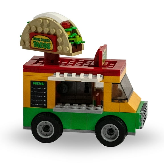 Brick Loot Taco Truck Moving Interlocking Building Blocks Set Compatible with Major Brands