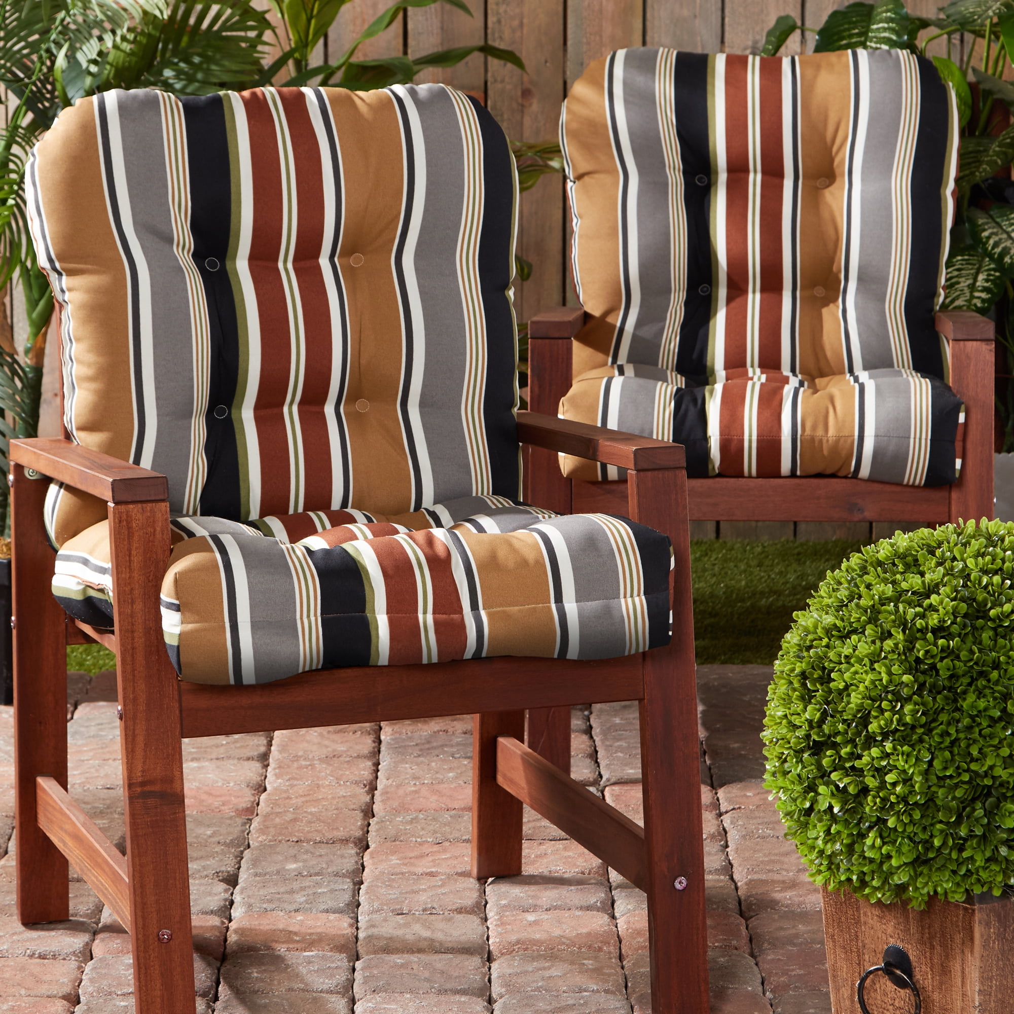 Brick Stripe Outdoor Chair Cushion (2pack)
