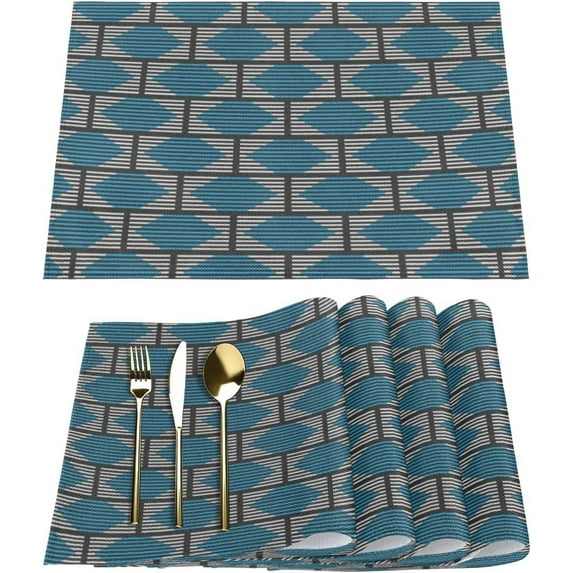 Brick Texture Placemats Set of 4 Rectangle Table Mats Washable Heat-Resistant Place Mat for Kitchen Dining Table Decor Indoor Outdoor