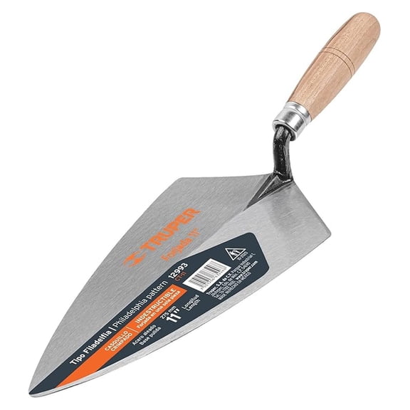 Brick Trowel 11 Inch - CT-11 Philadelphia Pattern Masonry Trowel; Durable Steel Blade; Ergonomic Handle; Bricklaying, Mortar Spreading, Masonry Work, DIY