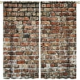 thumbnail image 1 of Brick Wall Blackout Curtains Rustic Farmhouse Brick Wall Orange Red Art Print for Living Room Bedroom Kitchen Decor Rod Pocket Window Drapes 2 Panels 42x54in, 1 of 1