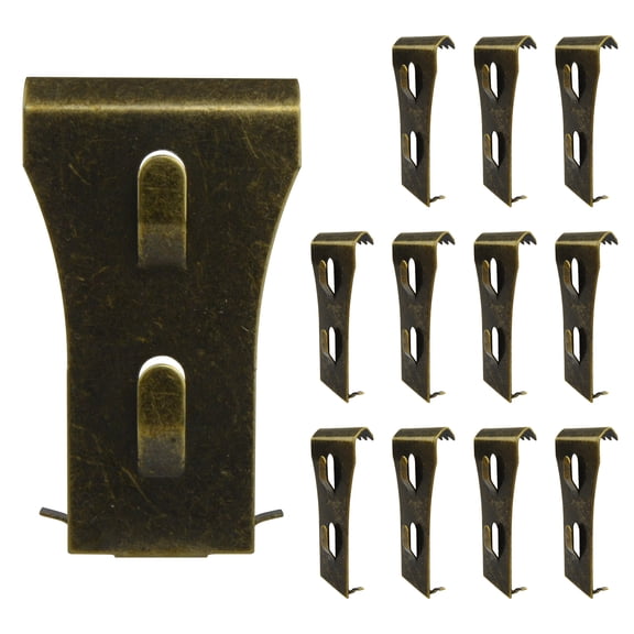 Brick Wall Clips, 12 Pcs, Bronze | Steel Brick Hanger Hooks, Heavy Duty, For 2.13 to 2.32 inches Bricks, Outdoor Hanging Home Decor