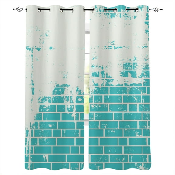 Brick Wall Curtains For Living Room Bedroom Window Treatment Blinds Finished Drapes Kitchen Curtains