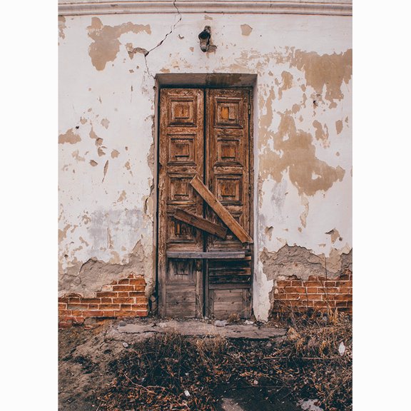 Brick Wall Floor Theme Photography Backdrops Props Old House Wooden Doors Station Photo Studio Background FF-09