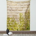 thumbnail image 1 of Brick Wall Tapestry, Ground Creepy Climbing Wood Ivy Plant Leaf on Brick Wall Nature Flower Invasion, Wall Hanging for Bedroom Living Room Dorm Decor, 40W X 60L Inches, Green White, by Ambesonne, 1 of 5
