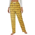 thumbnail image 1 of Brick Wall, Yellow Brick Stone Wall Sunlight Winter Female Pants Flannel High Waist Women Pants Lady Warm Straight Leg Plush Trousers, 1 of 7