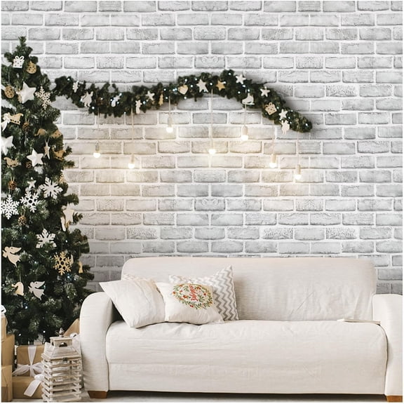 Brick Wallpaper Peel and Stick Light Grey Faux Brick Contact Paper 17.7x393.7 Inches Removable Wall Paper Adhesive Renter Friendly Wallpaper Bathroom Wallpaper Farmhouse Kitchen Backsplash