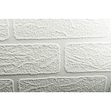 Brick White Paintable Wallpaper