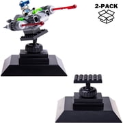 BrickMaster Displays, Infinity Angle Building Block Stand 2-Pack, BLACK   Adjustable stand Compatible with LEGO Sets