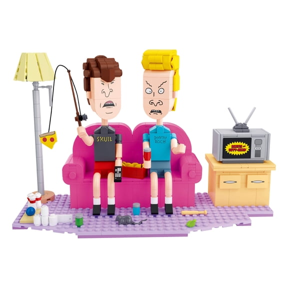Brickcraft Beavis and Butt-Head Couch Building Kit (626-Piece Set), Diorama with Extra Cornholio Faces, Ages 14+ - 72702