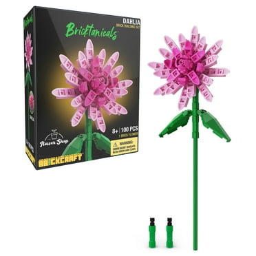 Brickcraft Bricktanicals Dahlia Building Kit (100-Piece Set), Artficial Flower Craft, Gift For Him and Her