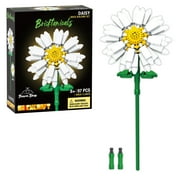 Brickcraft Bricktanicals Daisy Brick Building Decoration Set (97-Piece Set), Artificial Flower Craft Kit, Gift for Him and Her