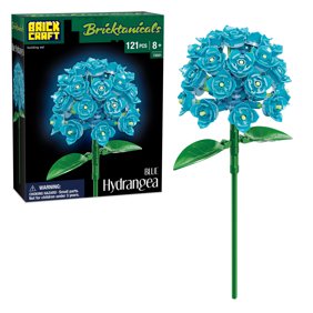 Brickcraft Bricktanicals Hydrangea Building Kit (121- Plastic Piece Set), Artificial Flower Craft, Gift for Him and Her